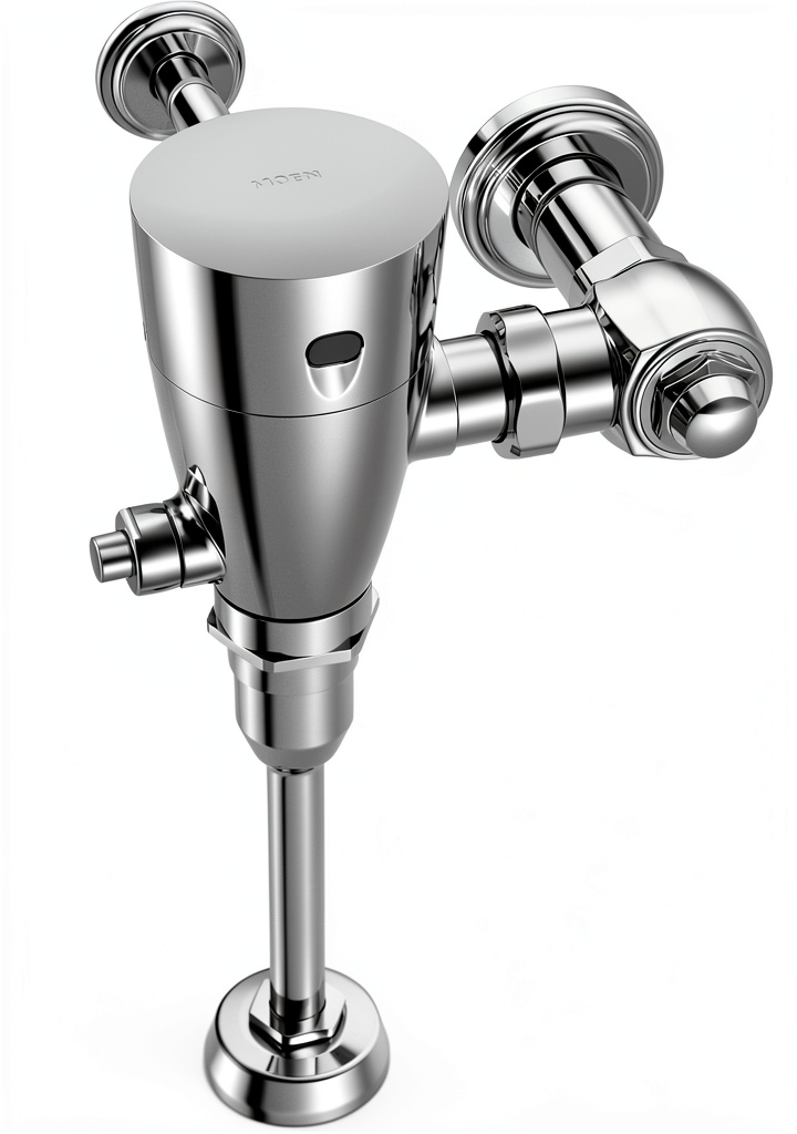 Moen urinal flush valve installed in a commercial restroom