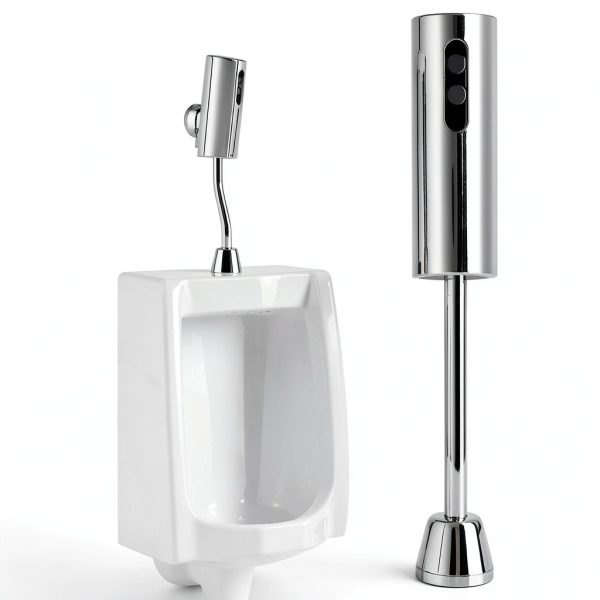 Yosoo Brass Urinal Flush Valve Wall Mounted 2‑Port Chrome 0.5in-4