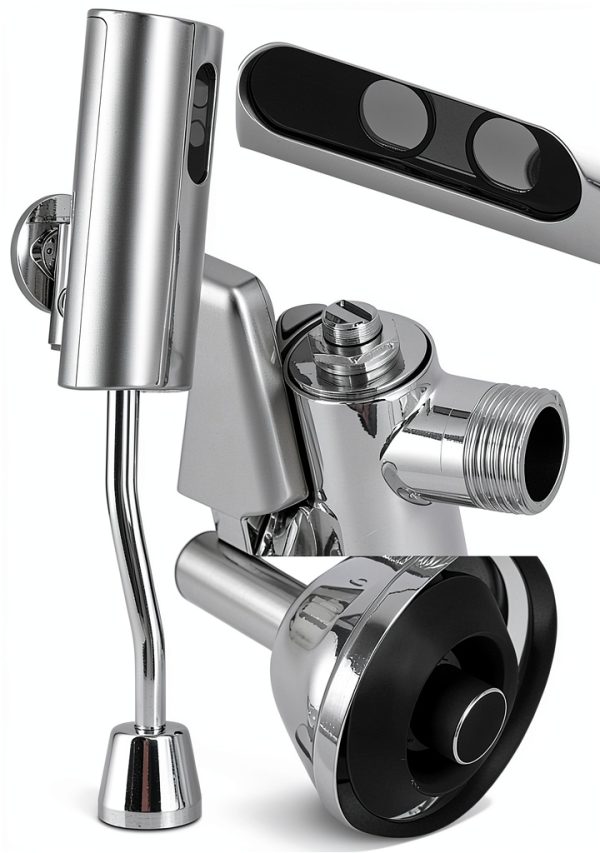Yosoo Brass Urinal Flush Valve Wall Mounted 2‑Port Chrome 0.5in-1