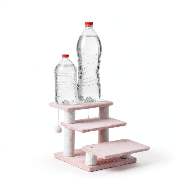 15H Multi Step Pet Stairs Furcato 3-Step with Teddy Fleece Pink-4