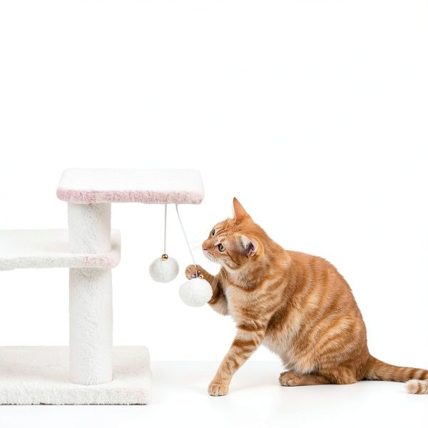15H Multi Step Pet Stairs Furcato 3-Step with Teddy Fleece Pink-6