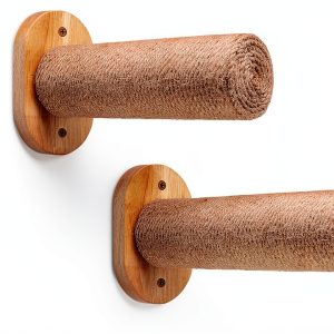 2-Pack Cat Wall Steps - Wooden Cat Shelves for Wall Mounting, Wall Shelves and Perches for Kittens & Adult Cats - Wall Furniture Set with Jute Rope for Scratching, Kneading, Climbing.-0