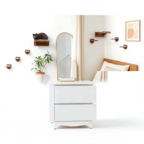 Cat Wall Shelves PurrHouse 45LBS Shelf with Cushion and 3 Steps –-6