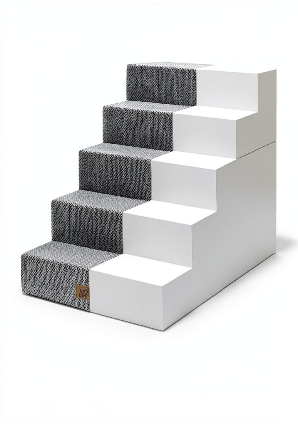 CCOZY KISS Dog Stairs 5 Tier Removable Wider Non Slip 23.6 H Grey-5