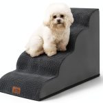 Dog Stairs COZY KISS Curved 4‑Step for Small Dogs Charcoal Grey 19.7"-0