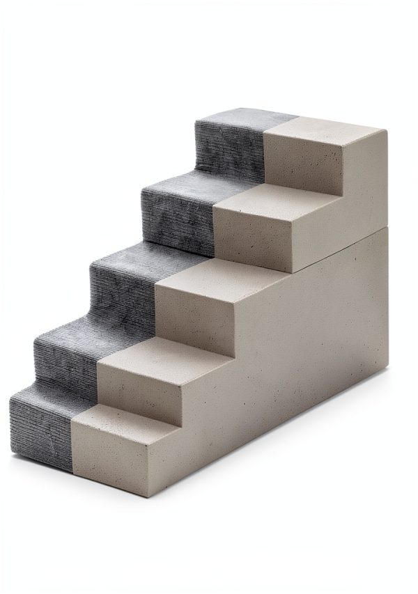 Made4Pets Dog Steps for Bed, Extra Wide Dog Stairs for High Bed Couch Sofa, 35D Foam Pet Steps for Small Dogs and Cats(Up to 40lbs), Non-Slip Bottom Pet Stairs, Grey, 4 Steps-4