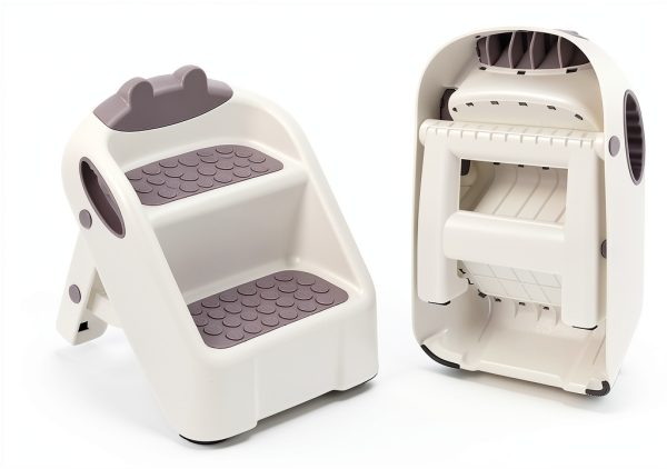Cat Ramp Foxtell White Plastic Litter Box Double Layer Non-Slip Feet-1