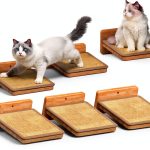 Cat Wall Steps 3Pcs 8"×7" Natural Wood Ladder with Fixtures for Cats-0